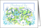 Thinking of You White Petunia Flower Butterfly card