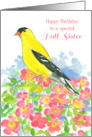 Happy Birthday Half Sister Goldfinch Prairie Roses card