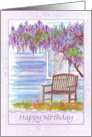 Happy Birthday Wisteria Flower Tree card