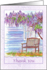 Thank You Wisteria Flower Tree Garden Bench card