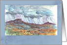 Desert Rain Clouds Mountain Landscape Blank card