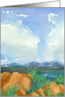 Cloudy Sky Mountain Lake Rocks Sagebrush Blank card