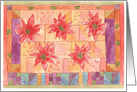 Poinsettia Flower Southwest Colors Quilt Blocks Blank card