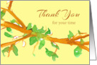 Business Thank You For Your Time Volunteer Branch Leaves card