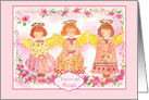 You’re An Angel Pink Roses Watercolor Flowers Blank card