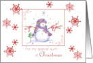 Merry Christmas Aunt Holiday Snowman Snowflakes card