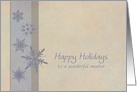 Happy Holidays to a wonderful Mentor Snowflakes card