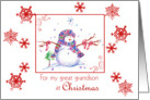 Great Grandson Christmas Snowman Snowflakes card