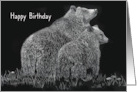 Happy Birthday Bears Wildlife Flower Meadow card