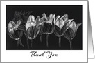 Thank You Tulip Flowers Black White Blank card