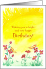 Happy Birthday Kids Yellow Sunshine Butterfly Meadow card