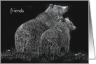Friends Bears Meadow Wildlife Animal Drawing card