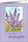 Thinking of You Goddaughter Purple Lupine Watercolor card