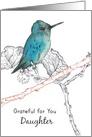 Grateful For You Daughter Hummingbird Tree card