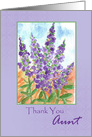 Thank You Aunt Purple Lupines Watercolor card