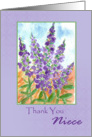 Thank You Niece Purple Lupines Watercolor card