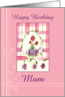 Happy Birthday Mom Flower Bouquet Watercolor card