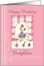 Happy Birthday Neighbor Flower Bouquet Watercolor card