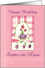 Happy Birthday Sister-in-Law Flower Bouquet Watercolor card