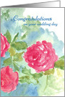 Congratulations On Your Wedding Day Pink Roses card