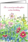 For A Sweet Granddaughter On Her Birthday Flowers card