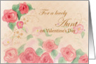 Aunt Valentine’s Day Pink Rose Watercolor Art card