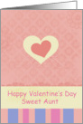 Happy Valentine’s Day Sweet Aunt Pink Heart card