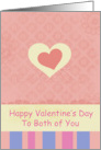 Happy Valentine’s To Both of You Pink Heart card