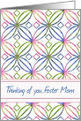 Thinking of You Foster Mom Floral Art Nouveau card