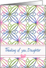 Thinking of You Daughter Floral Art Nouveau Pink Heart card