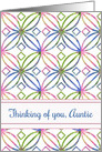 Thinking of You Auntie Floral Art Nouveau Geometric Pattern card