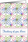 Thinking of You Boss Floral Art Nouveau card