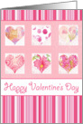 Happy Valentine’s Day Pink Flower Watercolor Heart Collage card