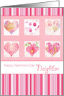 Happy Valentine’s Day Neighbor Pink Flower Heart Collage card