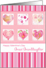 Happy Valentine’s Day Great Granddaughter Pink Flower Watercolor Heart Collage card