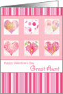 Happy Valentine’s Day Great Aunt Pink Flower Hearts card