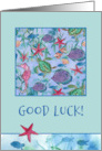 Good Luck Turtles Fish Sea Horse Watercolor card