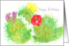 Happy Birthday Blooming Cactus Desert Plants card