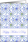 Happy Mother’s Day Blue Watercolor Art Nouveau card