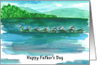 Happy Father’s Day Ducks Mountain Lake Watercolor card