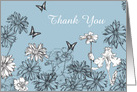 Thank You Nasturtiums Iris Daisy Butterfly card