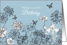 Happy Birthday Nasturtiums Iris Daisy White Flowers card