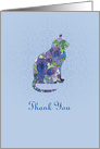 Thank You Cat Animal Pet Blue Blank card