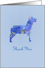 Thank You Dog Animal Pet Blue Blank card