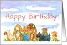 Happy Birthday Hound Dog Scottie Puppy Animal Pets card