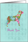 Thank You Dog Animal Pet Turquoise Blank card