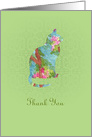 Thank You Cat Animal Pet Green Blank card