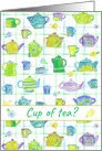 Cup Of Tea Party Invitation Teapots Watercolor card