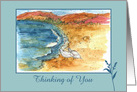 Thinking of You Watercolor Lake Landscape Mountains Seagulls card