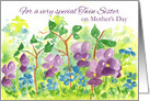 Happy Mother’s Day Special Twin Sister Watercolor Violets card